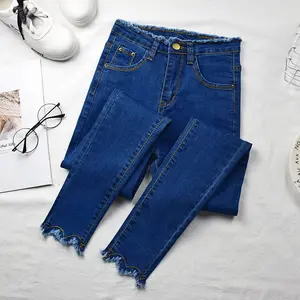 Jeans dicuci pinggang tinggi desainer baru musim gugur legging Crop ketat bulu domba ramping Korea Jeans kulit pakaian jalan