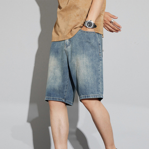 Shorts <span class=keywords><strong>en</strong></span> jean délavés vintage pour hommes avec logo personnalisé de haute qualité et à bon prix Shorts <span class=keywords><strong>en</strong></span> jean - Product Image 5