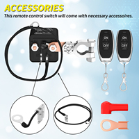 Interrupteur de coupure d'alimentation étanche à distance 12V 200A pour moto, voiture, bateau, caravane avec pince de batterie et deux clés