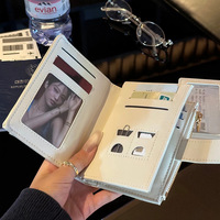 Dompet Pendek Bertekstur Kerikil Gaya Korea Tempat Kartu Multifungsi Desain Minimalis Unik Dapat Dilipat Banyak Slot Kartu PU