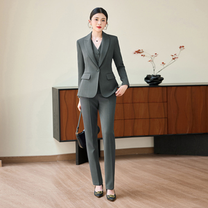ชุดสูทระดับไฮเอนด์, แฟชั่นฤดูใบไม้ร่วงและฤดูหนาวสำหรับผู้หญิง, ชุดทำงานสำหรับผู้จัดการโรงแรม, ชุดทำงานที่เป็นทางการสำหรับพนักงานต้อนรับ - Product Image 3