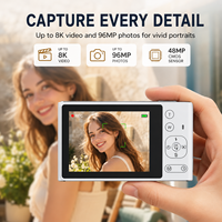 Nueva Cámara Digital Compacta Ultrafina de 96MP 8K, Vlog AF HDR, Estabilización Electrónica, Fotografía, Regalo de Viaje para Adolescentes, Personalizada