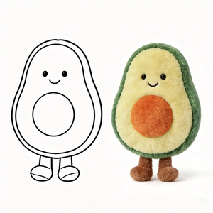 Almohada de Peluche de Aguacate Personalizada al por Mayor, Peluche de Aguacate con Patas, Juguetes de Peluche de Aguacate Adorables - Product Image 1