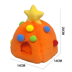 Matériau <span class=keywords><strong>en</strong></span> peluche écologique : cachette pour hamster sur le thème de Noël, chaude, confortable et spacieuse - Product Image 1