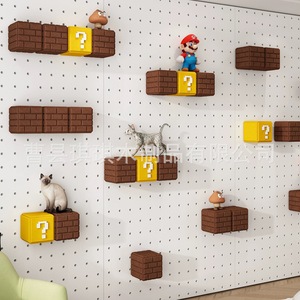 Arbre à chat en bois massif avec panneau perforé, thème Mario, boîte de rangement, plateforme de saut pour chats de taille moyenne, design durable - Product Image 2