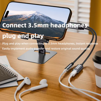 Adaptador USB C a 3.5mm para Auriculares y Cargador 2 en 1, USB C a Conector de Audio Auxiliar con Cable Dongle de Carga Rápida PD de 100W para Phone16