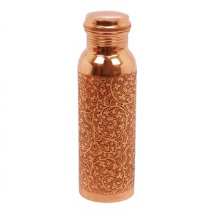 Elegant Copper Water <b>Bottle</b> With Hammered Texture and Ayurvedic Healing Properties Premium Quality by Axiom Home Accents - Product Image 1