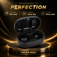 Boîtier de charge pour écouteurs TWS moulé par injection sur mesure, en plastique ABS, surface haute brillance, OEM ODM