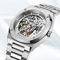 Haute qualité OEM mécanique Reloje Sea Gull mouvement automatique hommes montre noir squelette montres hommes marque de luxe automatique