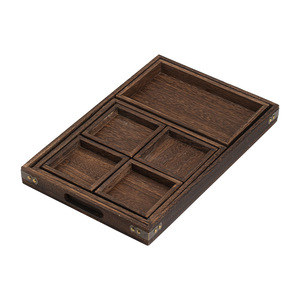 Ensemble de plateaux de service en bois de paulownia style chinois, 11 pièces, pour thé, en-cas, salon, multi-usages - Product Image 5