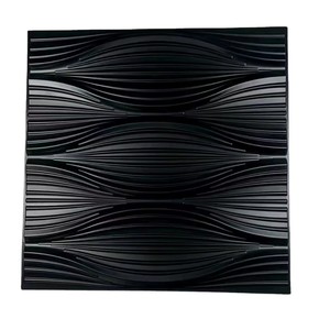 Panneaux muraux décoratifs en plastique <span class=keywords><strong>noir</strong></span> 3D, panneaux muraux en PVC 3D durables pour la décoration de chambre - Product Image 2