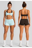 Ensemble de yoga 2 pièces pour femme : soutien-gorge de yoga dos-nu sculptant et short de fitness à séchage rapide pour la course en extérieur