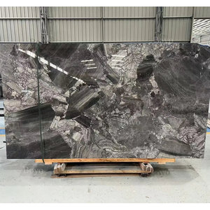 Comptoir de magasin au design simple, comptoir en marbre gris Breccia argenté, <span class=keywords><strong>prix</strong></span> au mètre carré, grande dalle de marbre - Product Image 3