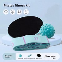 Kit de fitness Pilates et Yoga 3 pièces comprenant des bandes de résistance, un rouleau en mousse, un ballon et un disque de glisse pour l'entraînement et le soutien de la santé