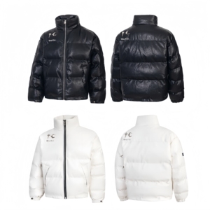 Blouson en <span class=keywords><strong>cuir</strong></span> pour <span class=keywords><strong>homme</strong></span> Thug Club Hiver 2025 avec lettres brodées, col à crochets étoiles et lune, manteau chaud en coton et duvet de haute qualité pour hommes - Product Image 6