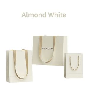 Hot Sale Custom LOGO Luxury <b>Gift</b> Boutique Packaging Shopping Clothing Paper <b>Bags</b> With Ribbon Handle - Product Image 3