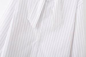 Kemeja wanita lengan panjang bergaris kerah berdiri, gaya kasual modis musim panas 2026, retro dan chic. - Product Image 5