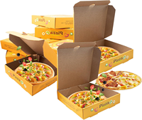 Boîte à pizza en carton ondulé avec logo personnalisé, finition brillante et mate, conteneur alimentaire pour pizza