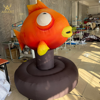 Poisson-clown gonflable réaliste avec base pour accessoire d'activité sur le thème de l'océan dans les parcs