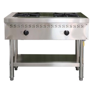 Tùy Chỉnh 2-Burner Đơn Lập Thép Không Gỉ Gas Kết Hợp Bếp Thương Mại Thiết Bị Nhà Bếp Cho Khách Sạn Và Nhà Hàng - Product Image 2