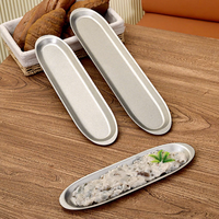 Plat à glissière YolecenVintage en acier inoxydable pour restaurant de hot pot, crevettes, boulettes de bœuf, sushis et barbecue