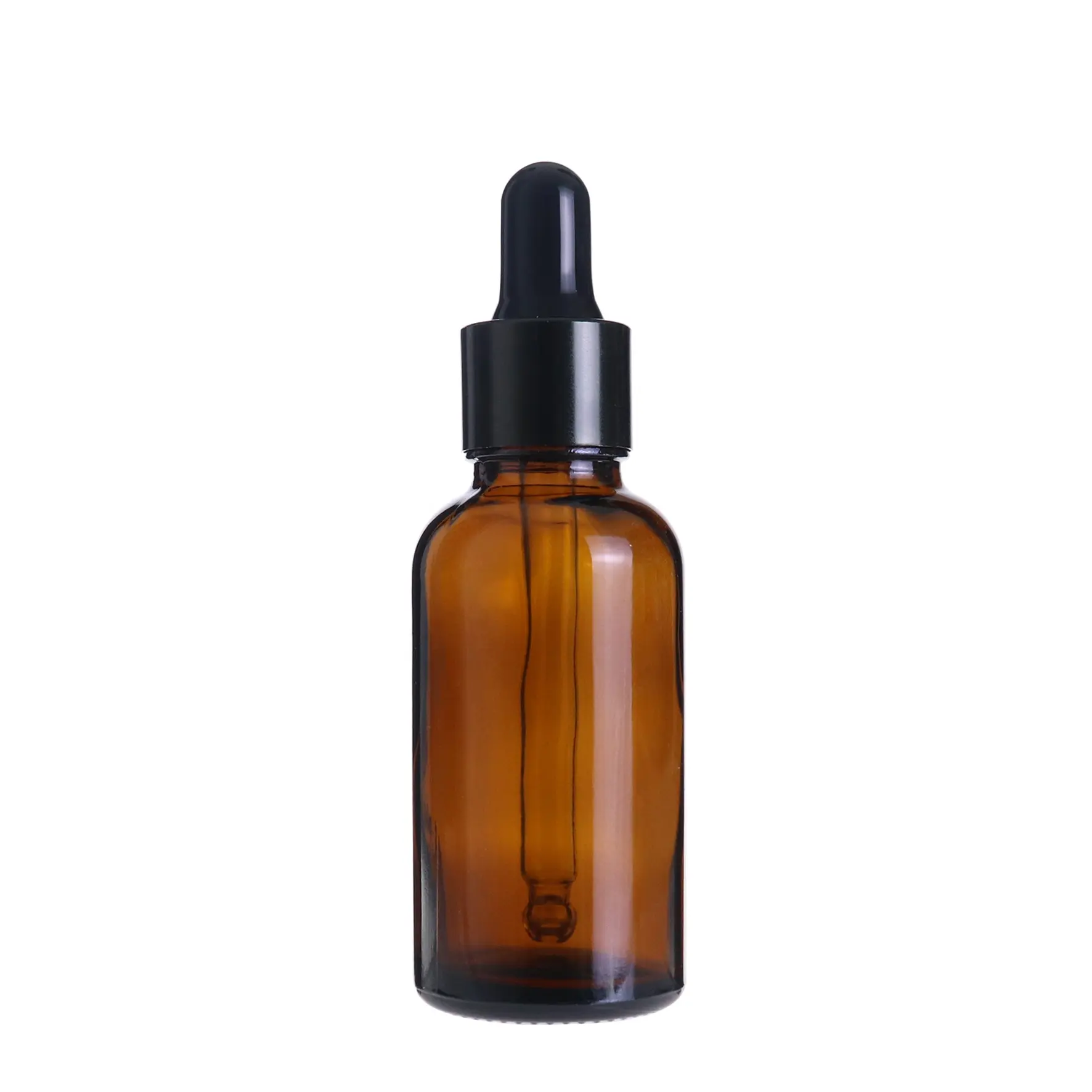 Krim kosmetik cetakan layar minyak esensial Amber 30ml, botol tetes mata kaca minyak oranye dengan tutup dan jatuh