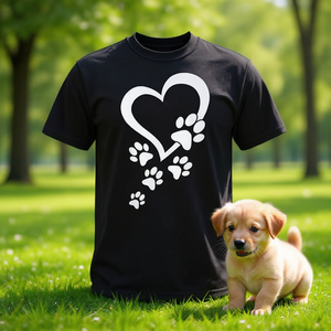 T-shirt promotionnel classique à manches courtes en coton pour chiots, chiens et amoureux des chiens, 65 % polyester 35 % coton - Product Image 3