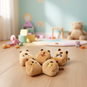 Simpatico portamonete in peluche a forma di animale 8x10,5 cm con portachiavi ricamato per bambini e ragazze - Product Image 3