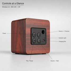 Mini Altavoz Inalámbrico de Madera Retro, Portátil, 3W, Rango Completo, Bajos Reforzados, para Decoración de Hogar/Oficina y Regalo Navideño - Product Image 6