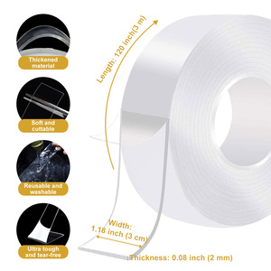 شريط لاصق مزدوج الوجهين قوي للغاية ، شريط نانو شديد التحمل ، شريط لاصق شفاف على الوجهين للأشياء الثقيلة - Product Image 3