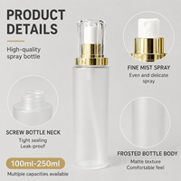 Flacon pulvérisateur incassable en PET dépoli avec capuchon doré octogonal en cristal, pompe à brume fine, brume capillaire, atomiseur de parfum rechargeable, vente en gros