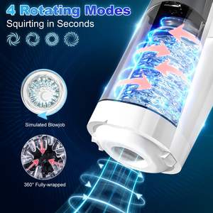 Automatische <span class=keywords><strong>Sex</strong></span> maschinen Spielzeug Dual Motor 3 Stretch Schub <span class=keywords><strong>4</strong></span> rotierende Modi Männlicher Mastur bator Cup mit weiblichen Sprach modi - Product Image 3