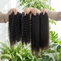 Extensions de cheveux humains brésiliens à clipser en queue de cheval, qualité Remy vierge naturelle 12A, styles ondulés et lisses, vente en gros