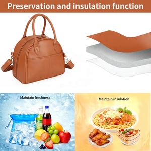 Bolsa Térmica para Almuerzo <span class=keywords><strong>de</strong></span> 10L, Impermeable, <span class=keywords><strong>de</strong></span> Cuero PU Clásico, <span class=keywords><strong>de</strong></span> Lujo, para Viajes, Trabajo, Escuela, Picnic - Product Image 3