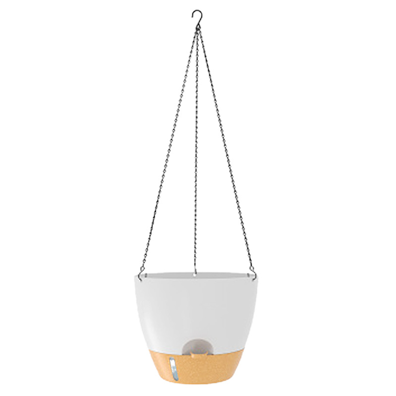 White-brown + iron chain pendant