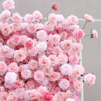 Roses artificielles en soie rose 5D, centre de table pour mariage, décoration de toile de fond de banquet, faite à la main, haute simulation