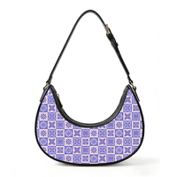 Sac à main en cuir pour femme, style Hawaï, motifs de quilting hawaïens, personnalisation exclusive, sac lune