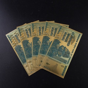 Billets de banque en métal personnalisables du <span class=keywords><strong>Zimbabwe</strong></span> 100000000000000 monnaie en feuille d'or commémorative pour la visualisation de l'artisanat - Product Image 1
