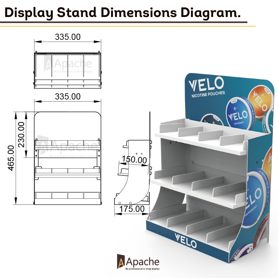 Apache Custom PVC Counter Mouth Tobacco Display Racks for Smoke Shop — view 2