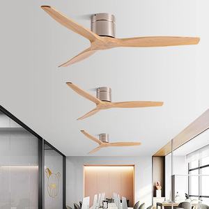 Solid Wood <b>Ceiling</b> <b>Fan</b> Ac Motor Reversible Airflow For Commercial Use Industrial Buildings Low Rise Without Light - Product Image 2