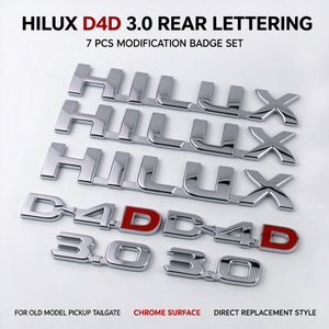 เหมาะสำหรับโลโก้ภาษาอังกฤษของโตโยต้า ไฮลักซ์ รุ่นเก่า HILUX <span class=keywords><strong>D4D</strong></span> 3.0 สติ๊กเกอร์กันชนหลังแบบ 7 ชิ้น สำหรับตก<span class=keywords><strong>แต่ง</strong></span> - Product Image 2