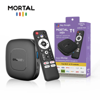Boîtier TV intelligent Mortal T1 Android 14.0, version globale, lecteur multimédia en streaming, Wi-Fi 6, 4K, BT5, assistant vocal