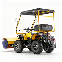 Véhicule utilitaire tout-terrain 4x4 à essence 300cc pour adultes avec balayeuse à neige, brosse avant et toit, modèle OEM
