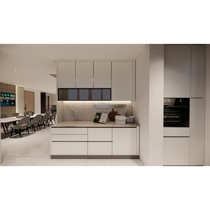Armarios de <span class=keywords><strong>cocina</strong></span> modernos <span class=keywords><strong>y</strong></span> elegantes con <span class=keywords><strong>horno</strong></span> incorporado <span class=keywords><strong>y</strong></span> <span class=keywords><strong>microondas</strong></span> <span class=keywords><strong>para</strong></span> espacios abiertos Sunrise - Product Image 3