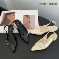 Chaussures de mariée exquises de style coréen, à enfiler, couleur champagne unie, talons compensés en cristal, pour femme, bout pointu, en PVC, avec boucle rehaussante