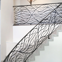 Rampe d'escalier minimaliste en fer forgé, alliage d'aluminium et acier inoxydable pour extérieur, jardin, balcon, véranda, résistante à la rouille