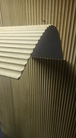 Panel Dinding MDF 3D Bergelombang Modern untuk Dekorasi Interior, Pelapis Dinding Fleksibel Berbentuk Gelombang untuk Hotel