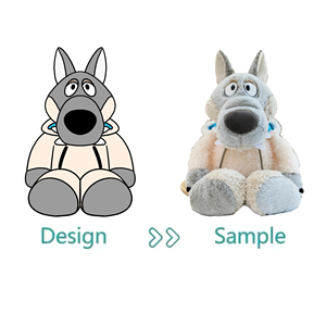 OEM ODM personalizzato lupo mascotte farcito animale peluche creatore del tuo Design peluche personalizzato personaggio Anime bambola di peluche - Product Image 3