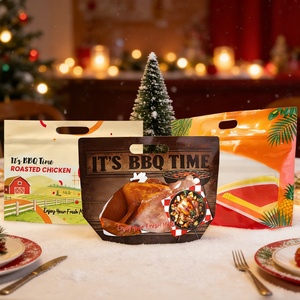 Microwave Hot Grilled Chicken Bags Stand up Pouch Anti-fog <b>Rotisserie</b> Packaging Custom Roast Chicken Bag - Product Image 5