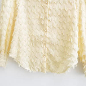 HANO donna 2022 autunno nuova moda camicette da <span class=keywords><strong>barba</strong></span> da gatto Vintage a maniche lunghe con bottoni camicie femminili top Chic - Product Image 5